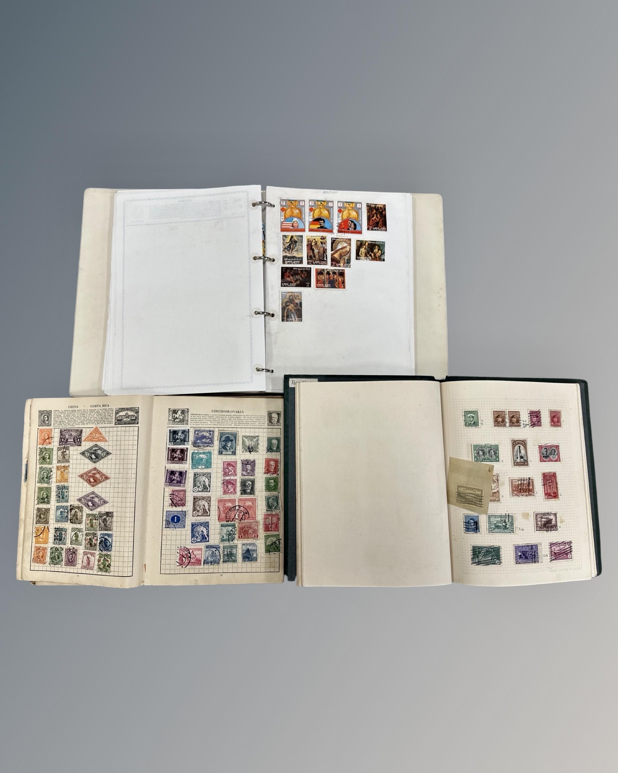 A Wanderer Stamp Album containing a collection of world stamps,