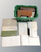 A box of antiquarian volumes relating to mining.