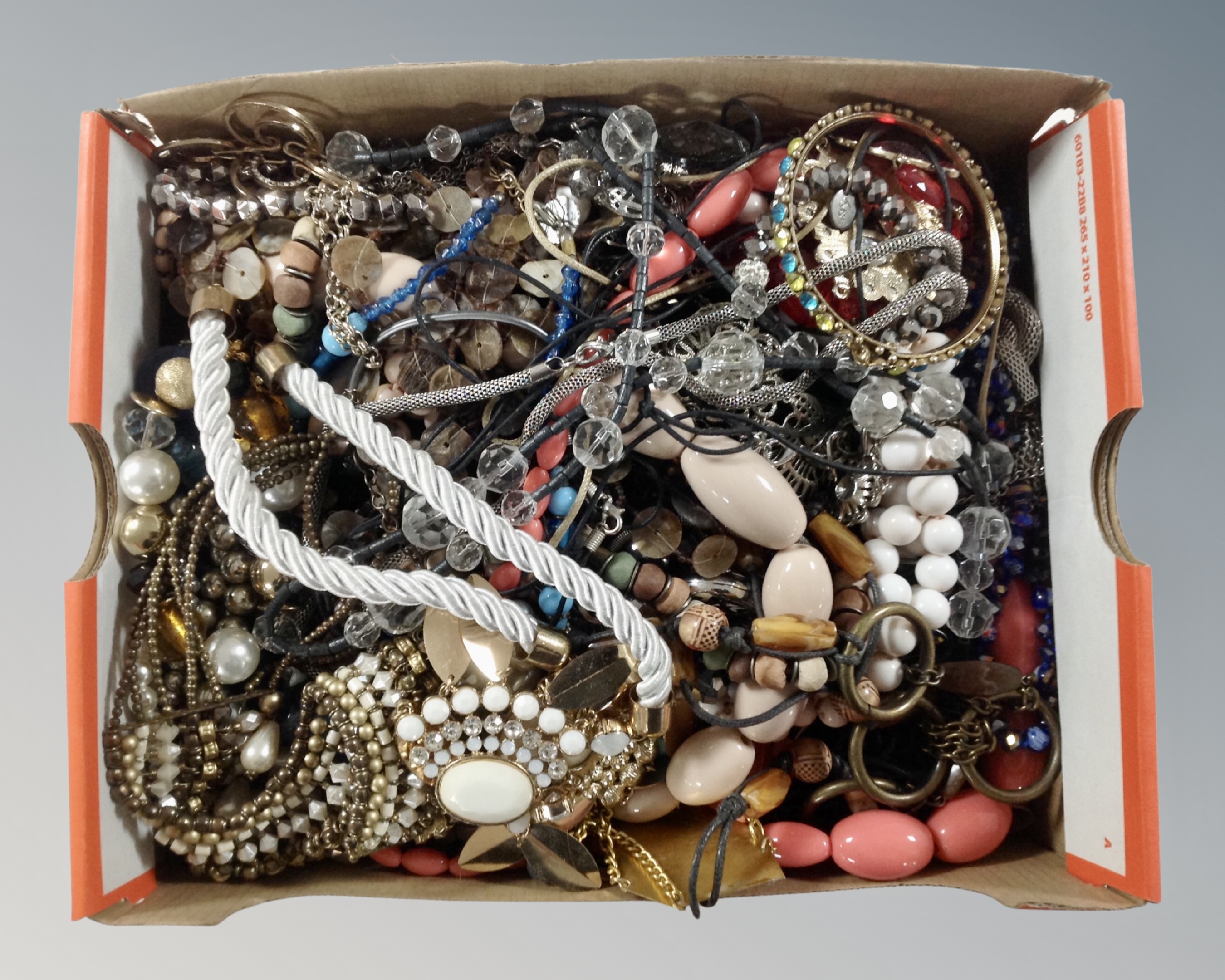 A box of costume jewellery.