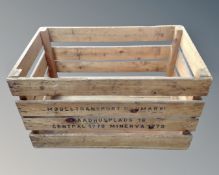 A Danish pine crate.