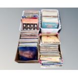 Four boxes containing a large quantity of LP records, compilations, classical, Andy Williams etc.