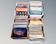 Four boxes containing a large quantity of LP records, compilations, classical, Andy Williams etc.