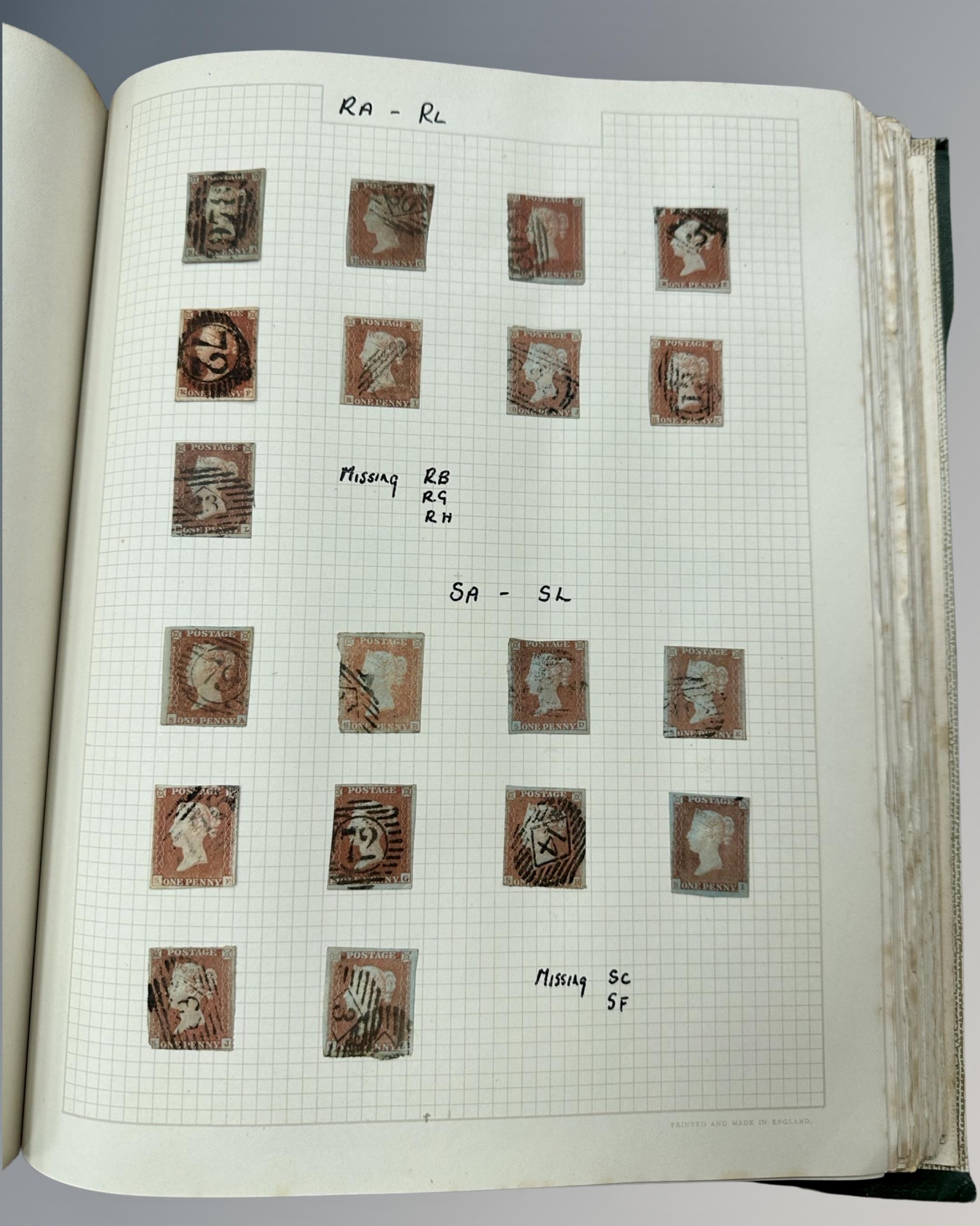 An album of Victorian and later stamps including one penny black and several sheets of penny reds, - Image 17 of 18