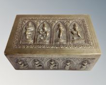 An Anglo-Indian brass trinket box.