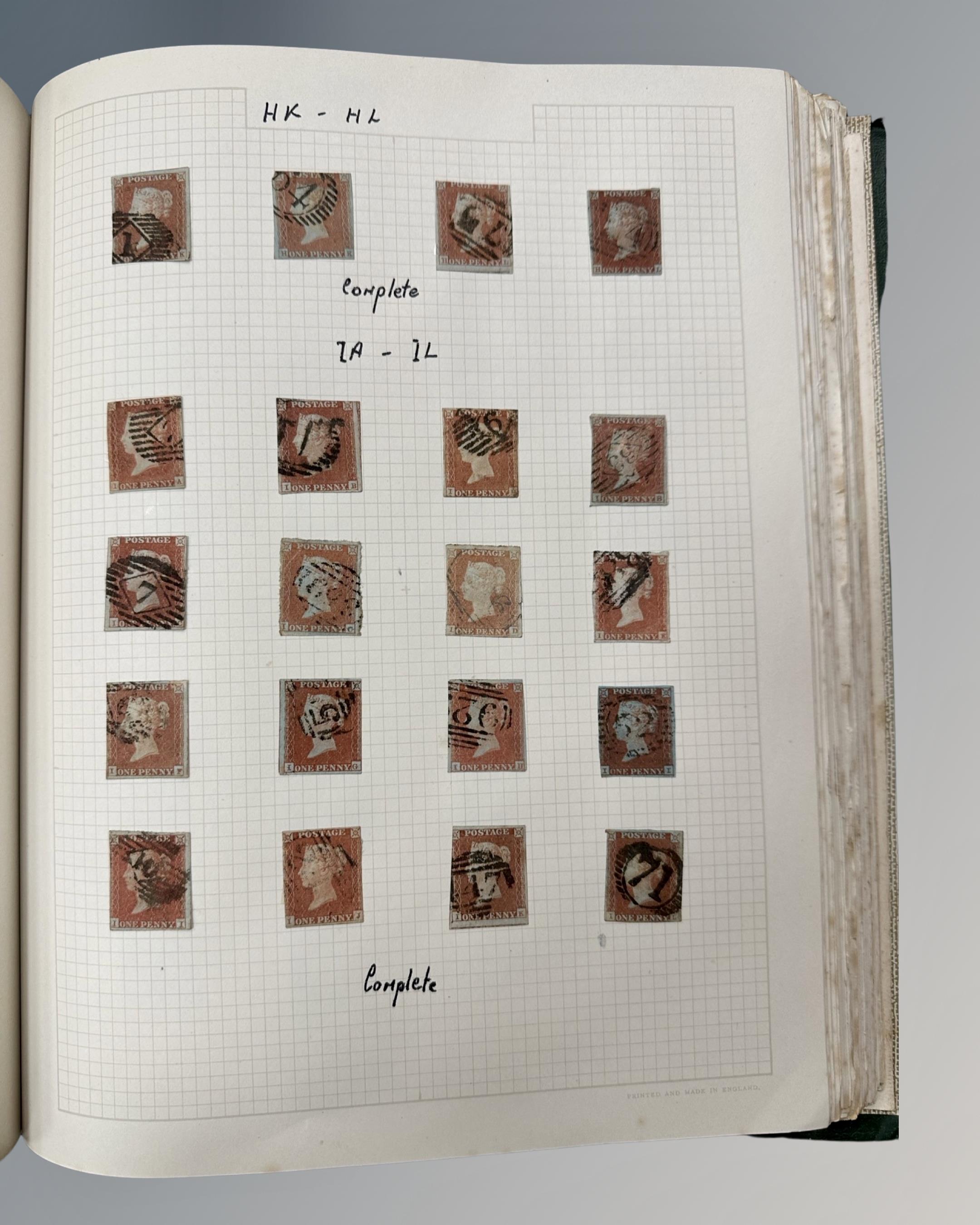 An album of Victorian and later stamps including one penny black and several sheets of penny reds, - Image 11 of 18