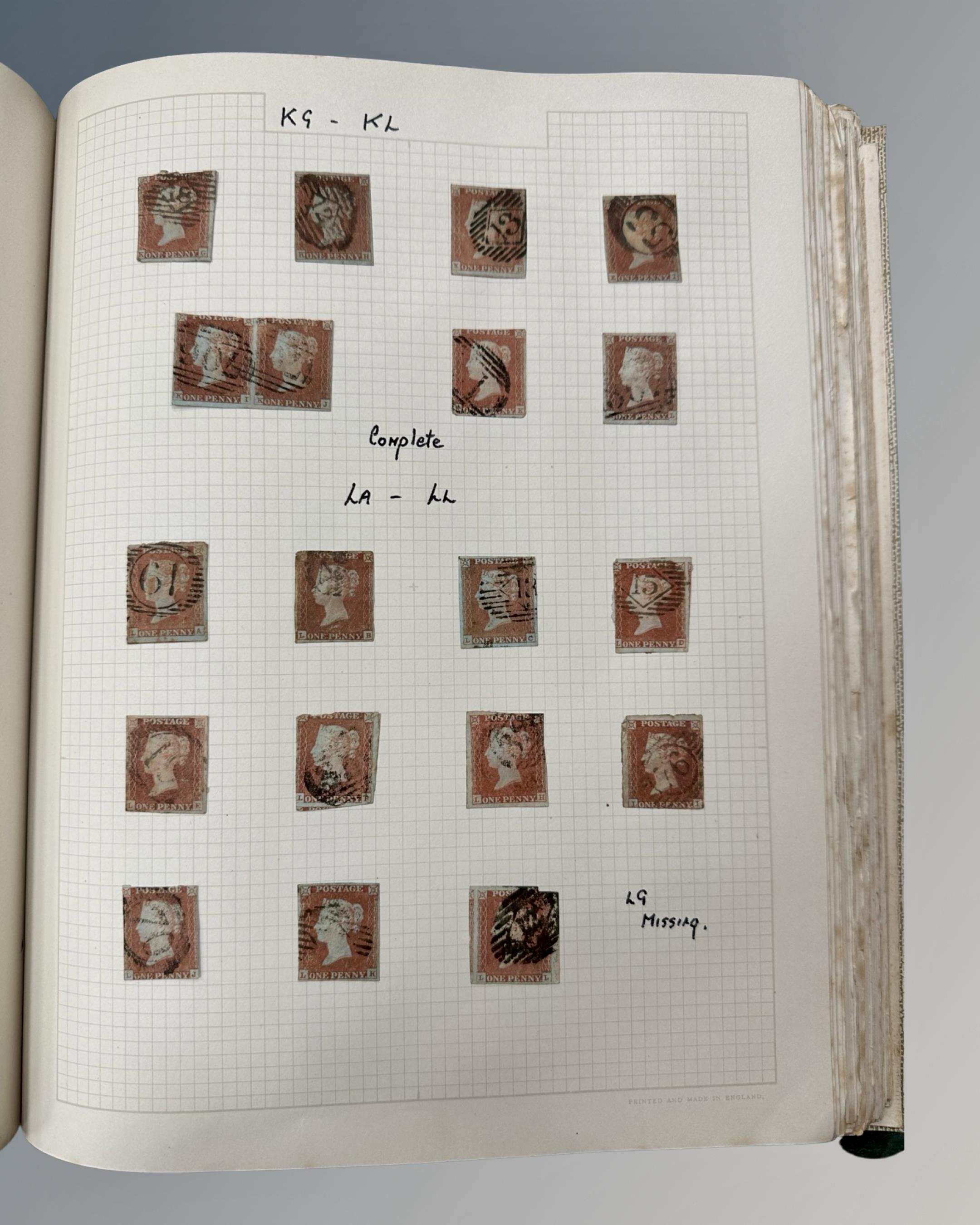 An album of Victorian and later stamps including one penny black and several sheets of penny reds, - Image 13 of 18