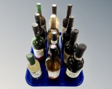 A tray of assorted alcohol including Chardonnay, Botany Creek, Pinot Grigio etc.