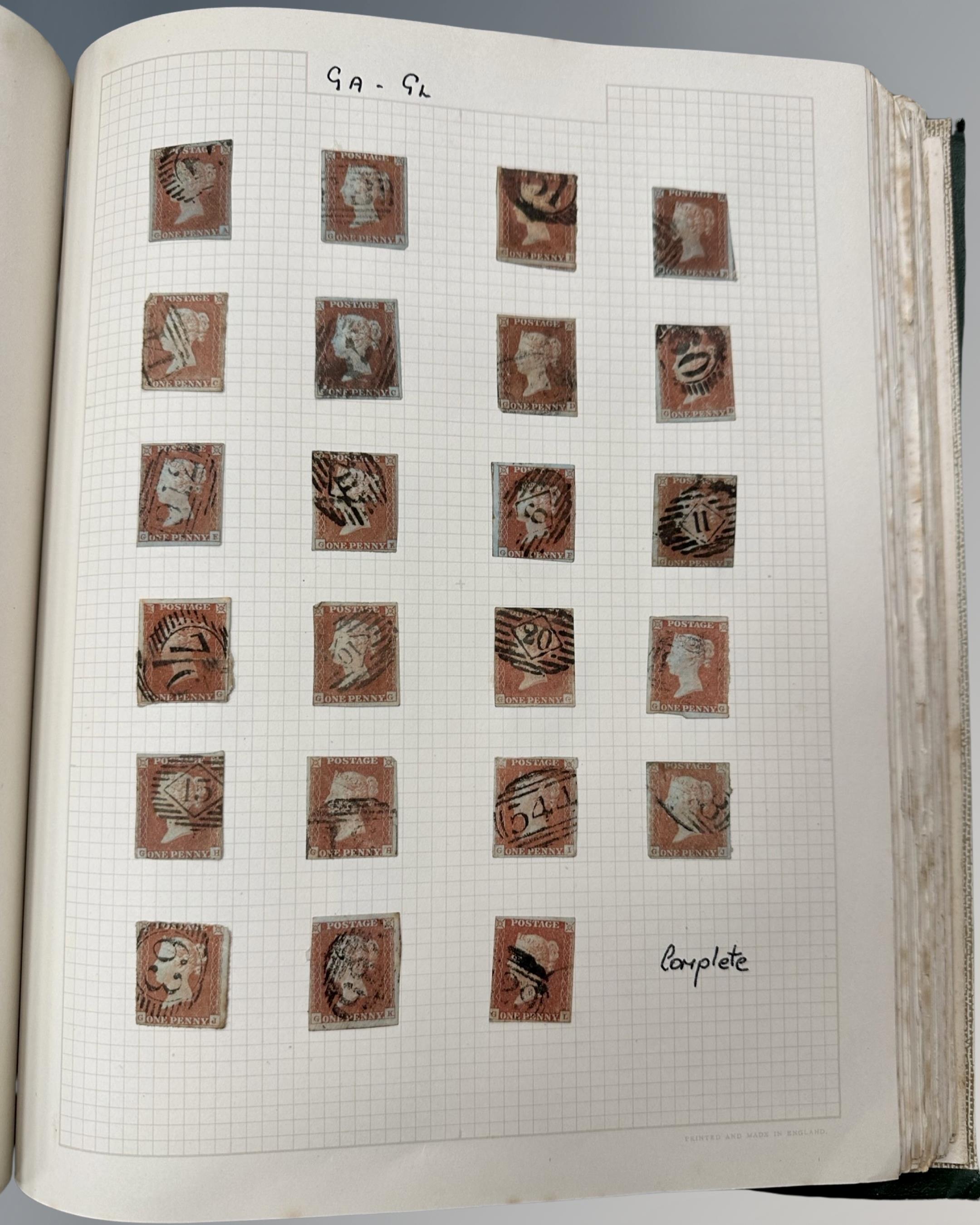 An album of Victorian and later stamps including one penny black and several sheets of penny reds, - Image 9 of 18