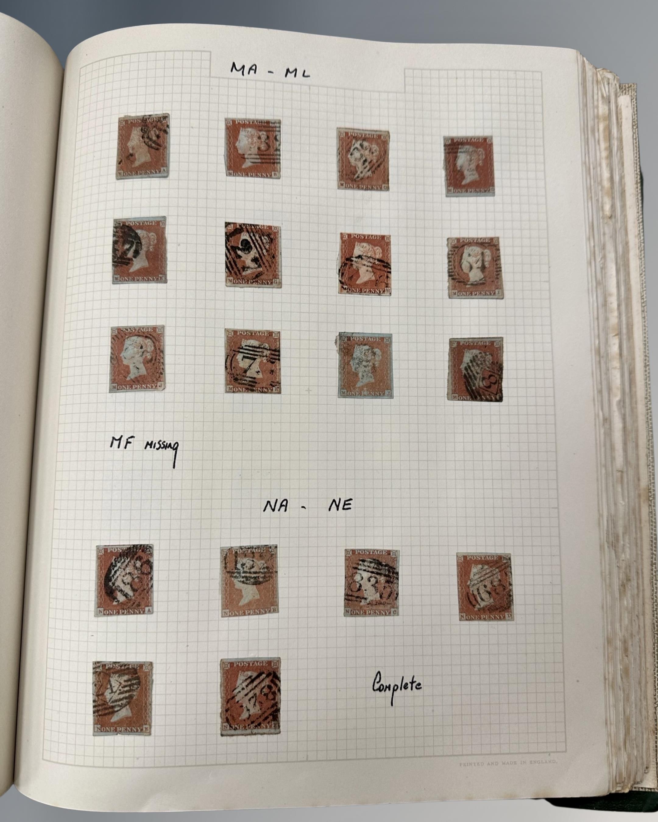 An album of Victorian and later stamps including one penny black and several sheets of penny reds, - Image 14 of 18