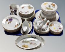 Approximately 44 pieces of Royal Worcester Evesham dinner china.