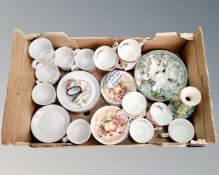 A box containing assorted ceramics including Nobilta part tea set, further teaware, ceramic egg,