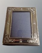 A silver easel photo frame, Sheffield marks.