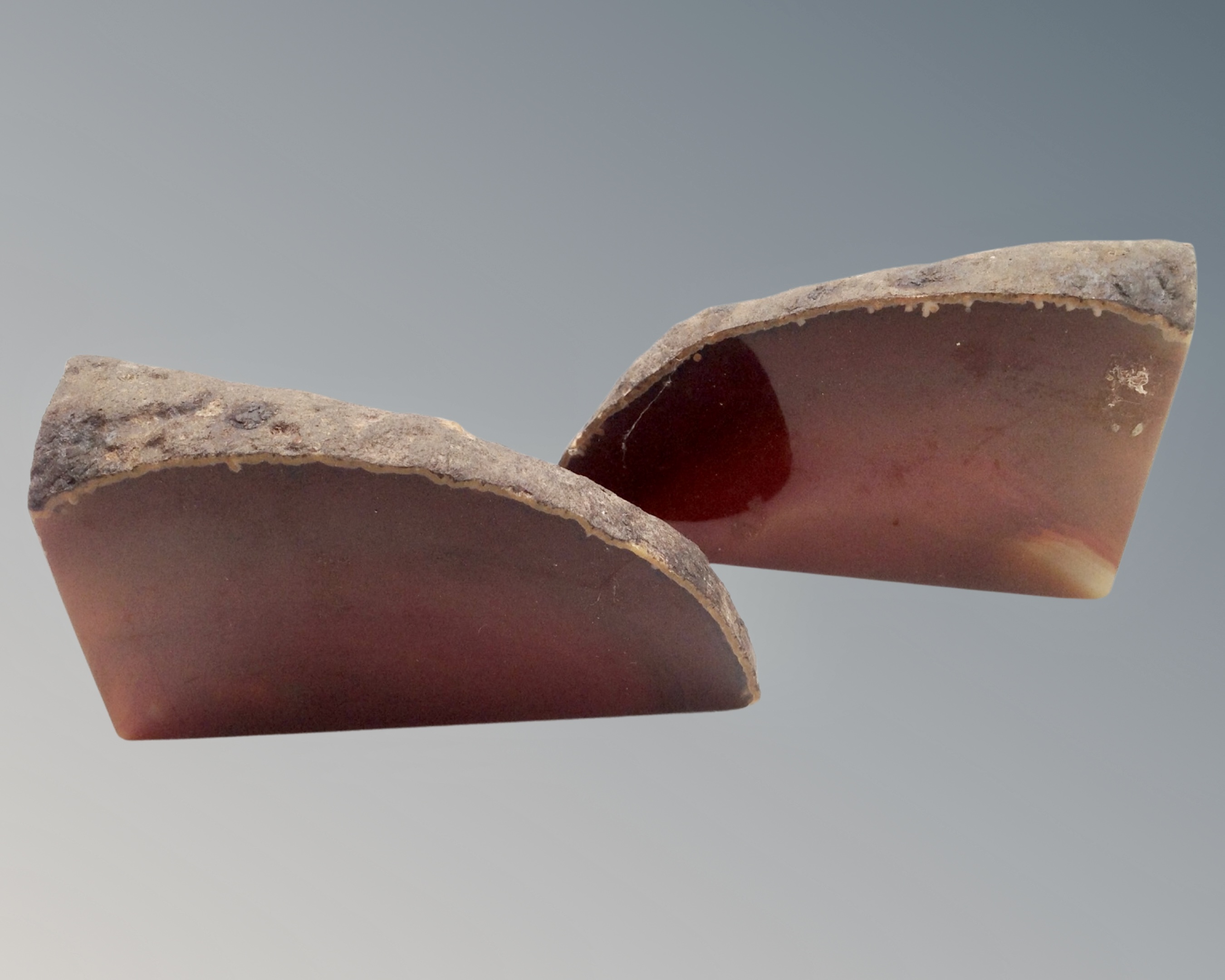 A pair of agate bookends.