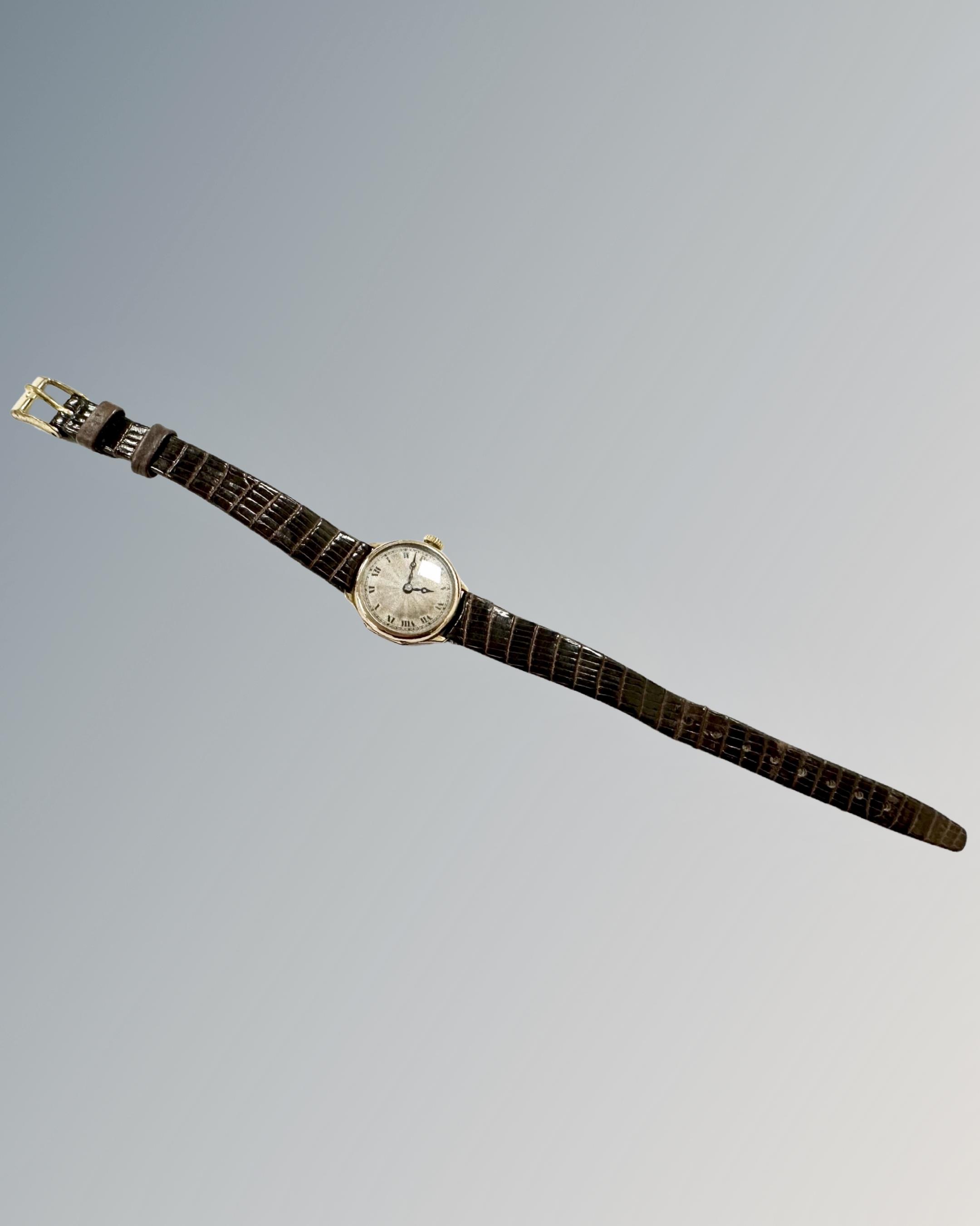 An early 20th century 9ct yellow gold lady's wristwatch - Image 2 of 2