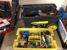 A Stanley Pro mobile tool chest with contents.