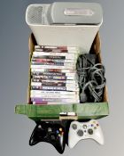 A box of Xbox 360 games,