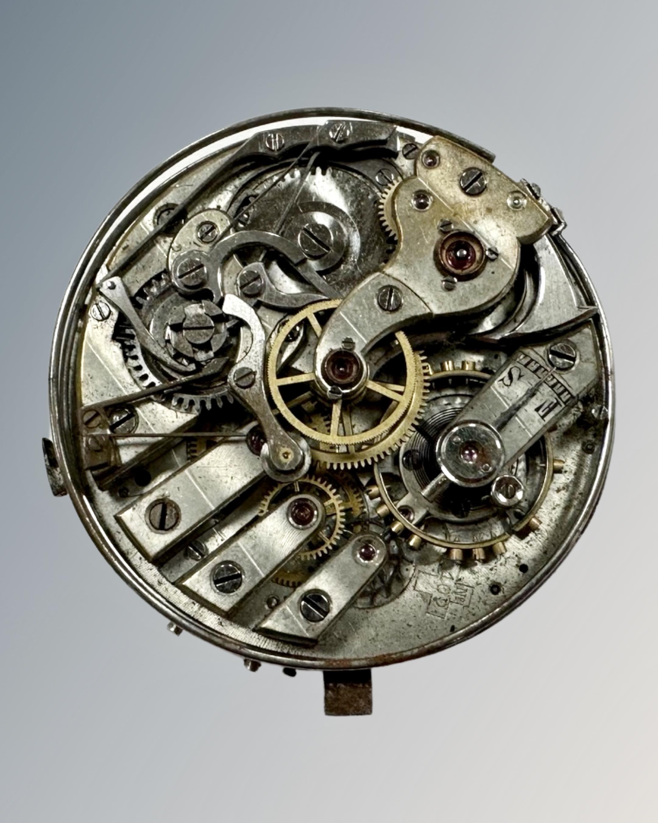 A quarter repeating (possibly minute repeating) pocket watch movement by Bernard Reber Locke - Image 2 of 2