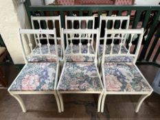 Six Regency style painted dining chairs