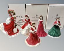 Four Royal Doulton Pretty Ladies figures, Christmas Day 2005, Christmas Day,