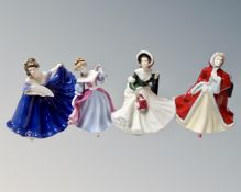 Four Royal Doulton Pretty Ladies figures, Elaine, Best of the Classics Rachel,