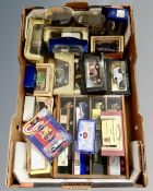 A box of die cast vehicles including Models of Yesteryear,