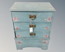 A 19th century Scandinavian painted three drawer chest on stand.