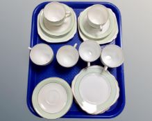 A tray of eighteen pieces of Taylor & Kent bone tea china.