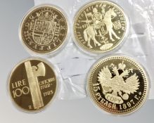Four oversized commemorative issue medallions - Europe (4)