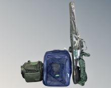 A Multi-X fishing rod and reel in carry bag together with a fishing bag,