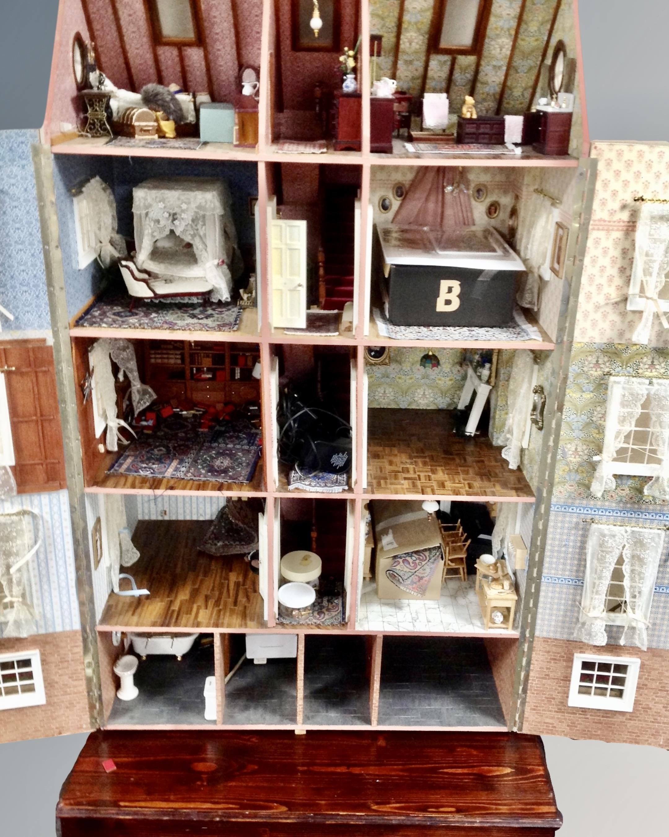 An impressive Georgian style five story doll's house together with a large quantity of doll's house - Image 2 of 7