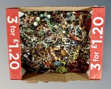 A box of mixed costume jewellery