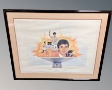 After Darren Wooley : Sebastian Coe, colour print, signed to margin, numbered 99 of 950,