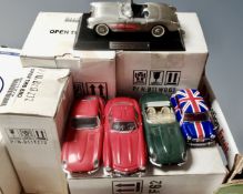 Franklin Mint Morris Mini Cooper, Pewter Classic Corvette limited edition on stand,