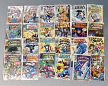 A collection of American comics including Marvel's Captain America, Independence Day etc.
