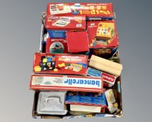 Two boxes of Fisher Price toys, Play Desk Magic show,