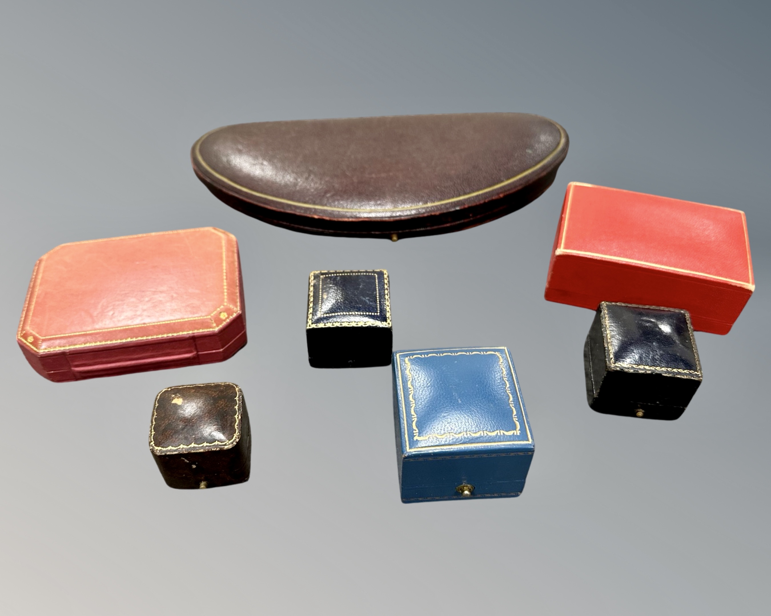 A group of antique jewellery boxes