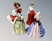 Three Royal Doulton Pretty Ladies figures, Buttercup, Susan and Christmas Day 2005,