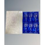 Edinburgh Crystal - The Continental Collection - A boxed set of six lead crystal sherry glasses,