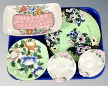 A tray of Maling china including dishes etc.