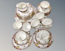 A tray of approximately thirty-eight pieces of Collingwood tea china.