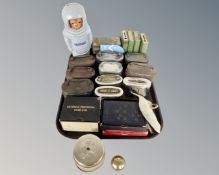 A tray containing vintage banking collectables including Lincoln, Liverpool Union bank,