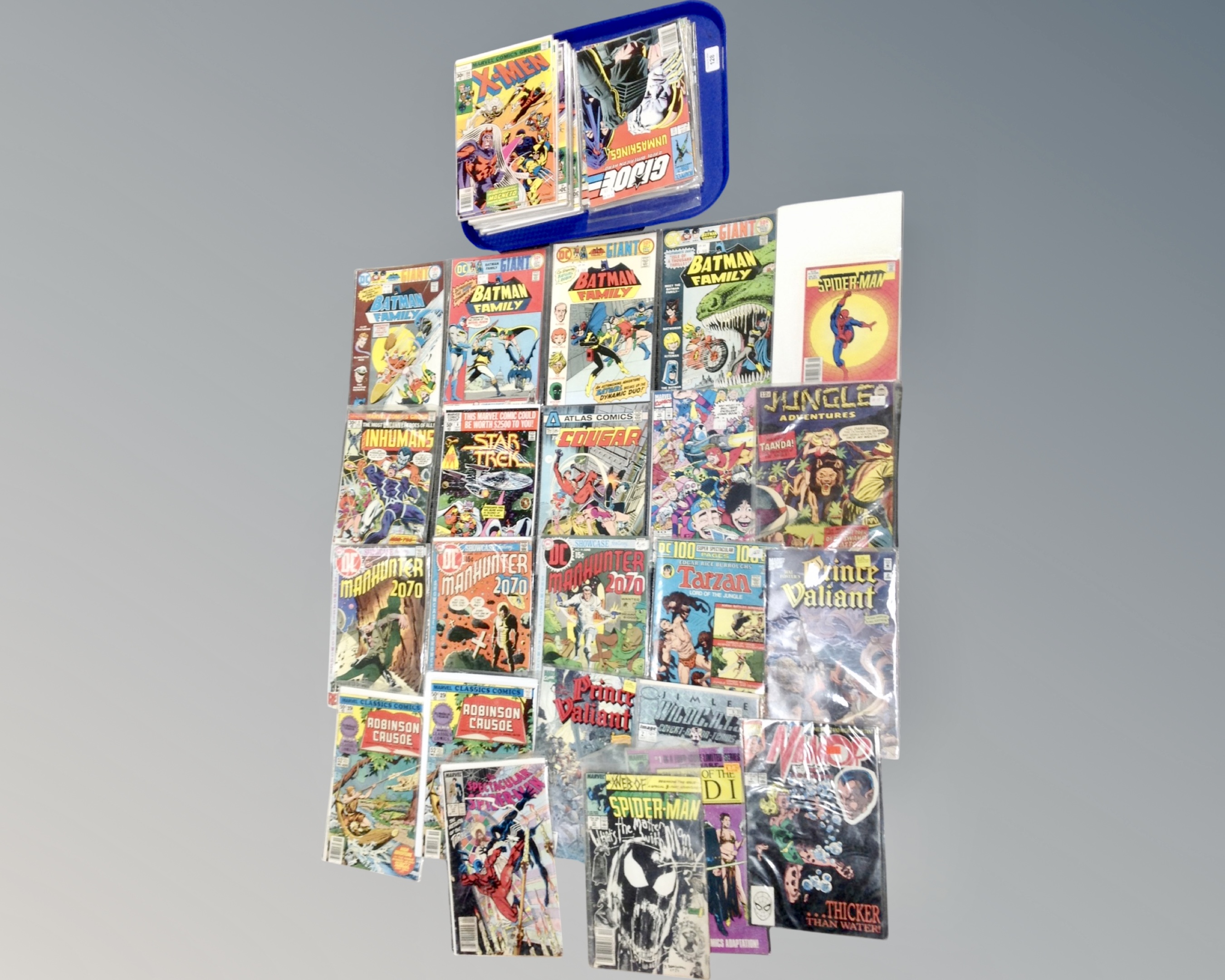 Forty-five 20th century and later Marvel and DC comics to include X-Men issue 104 (X18), GI Joe,