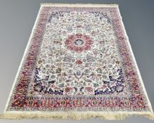 A machine made rug of Keshan design,