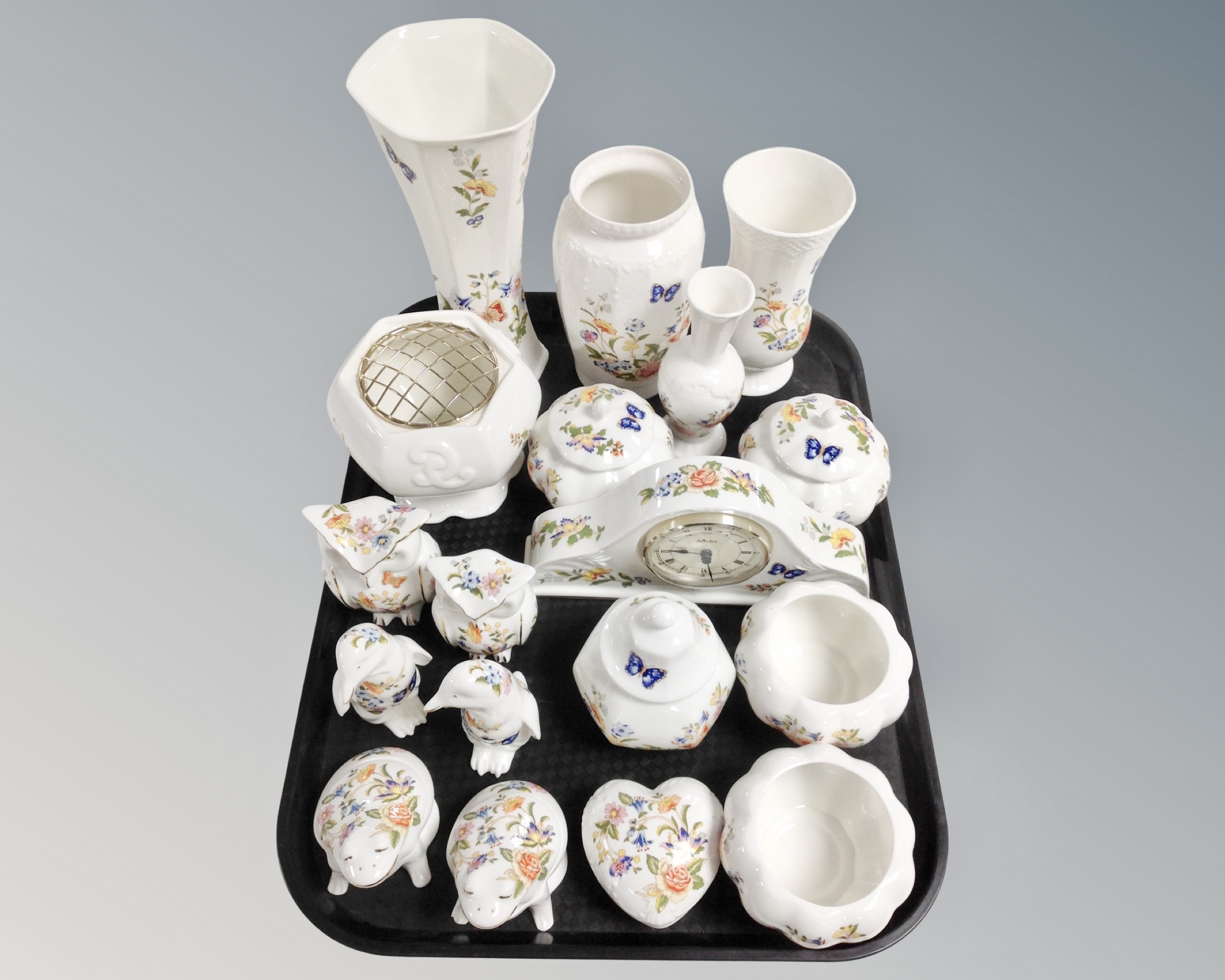 A quantity of Aynsley Cottage Garden trinkets and china ornaments,