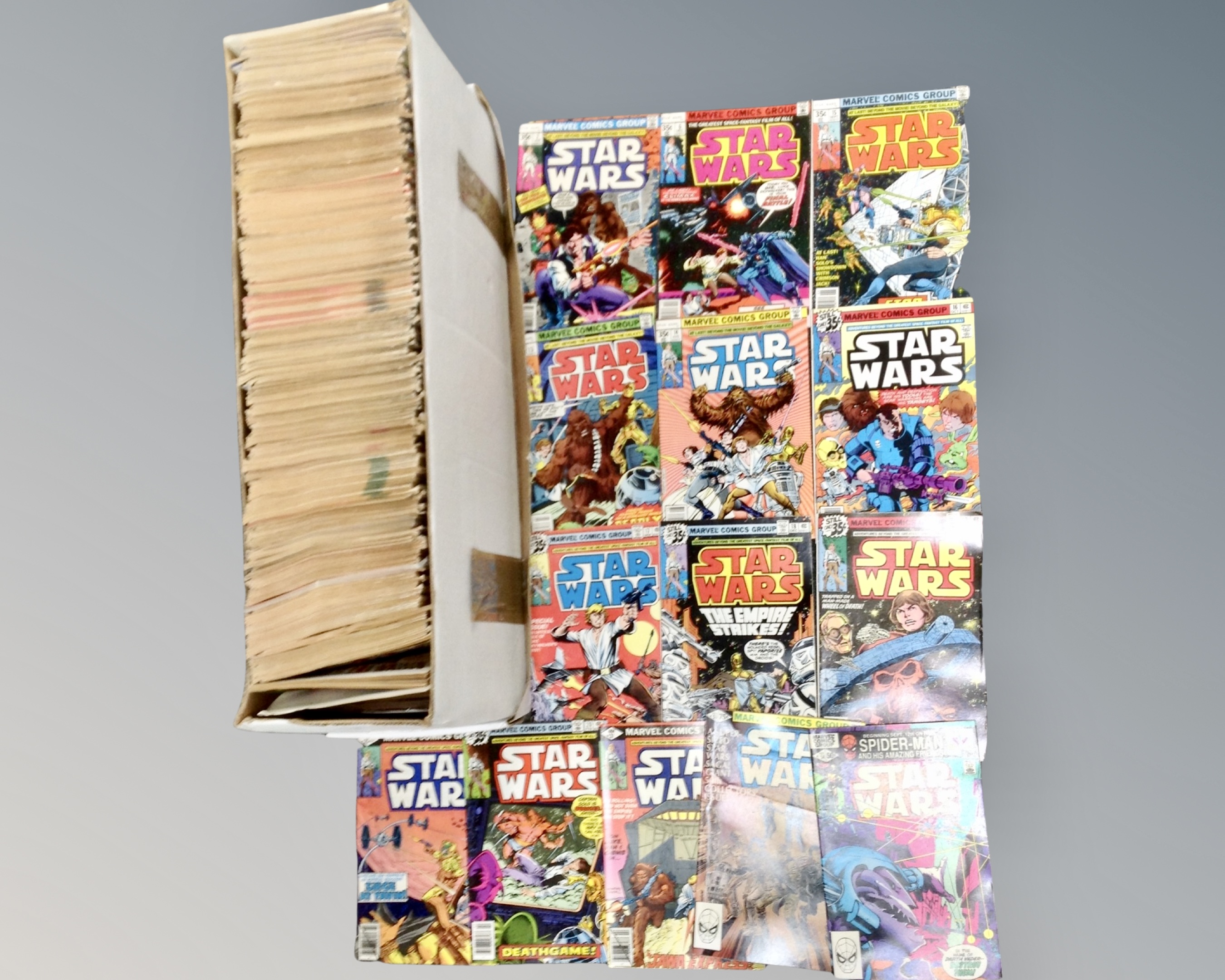 Approximately 250 Marvel Star Wars comics issues 6, 7, 13, 14, 15, 16, 17, 18, 19, 20, 25, 32,