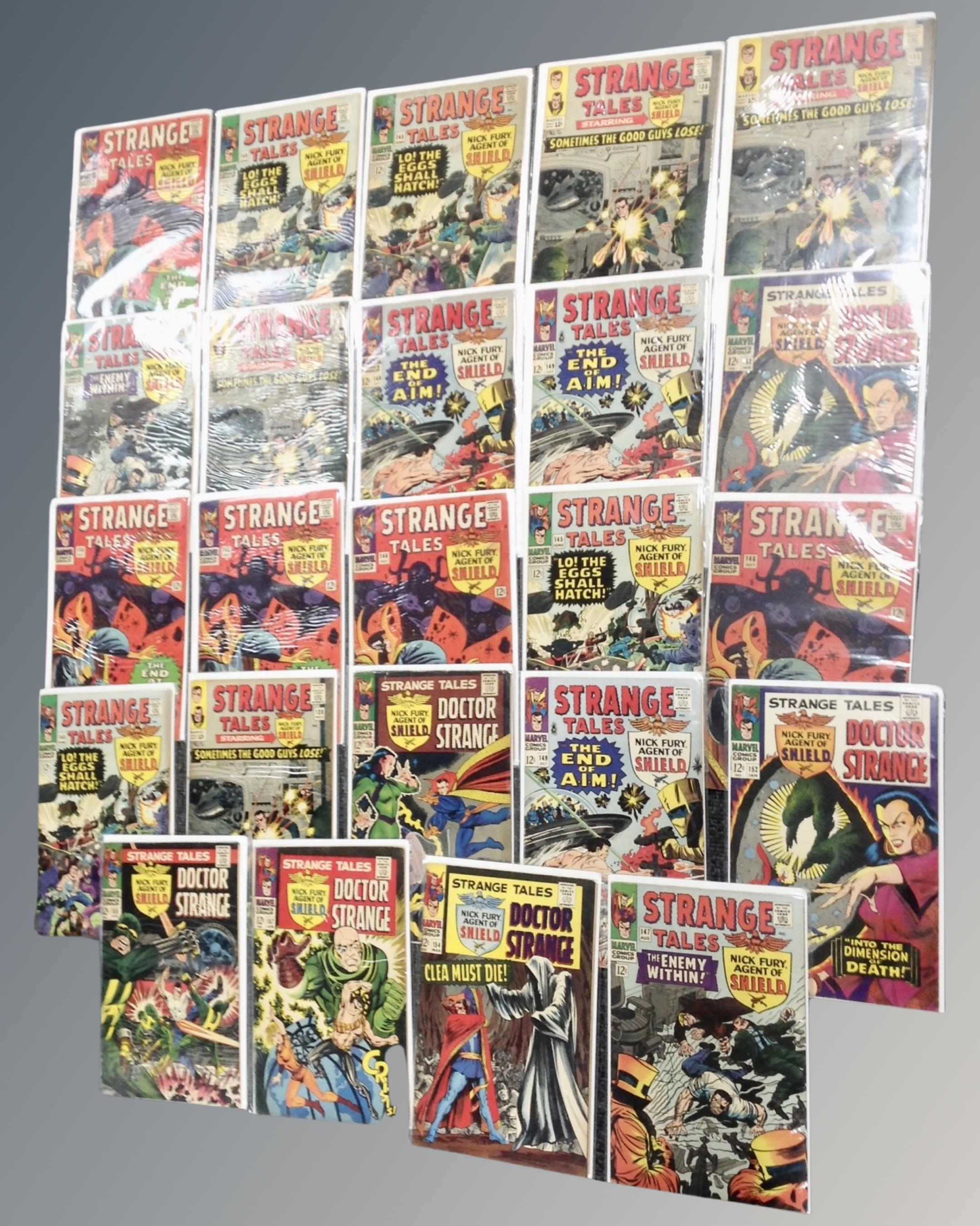 Twenty-eight 20th century Marvel comics to include twenty-four issues of Strange Tales Nick Fury