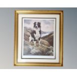 A John Trickett signed limited edition print of a sheep dog,