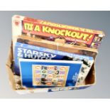 A box of three vintage board games - It's a knock out, Starsky and Hutch,