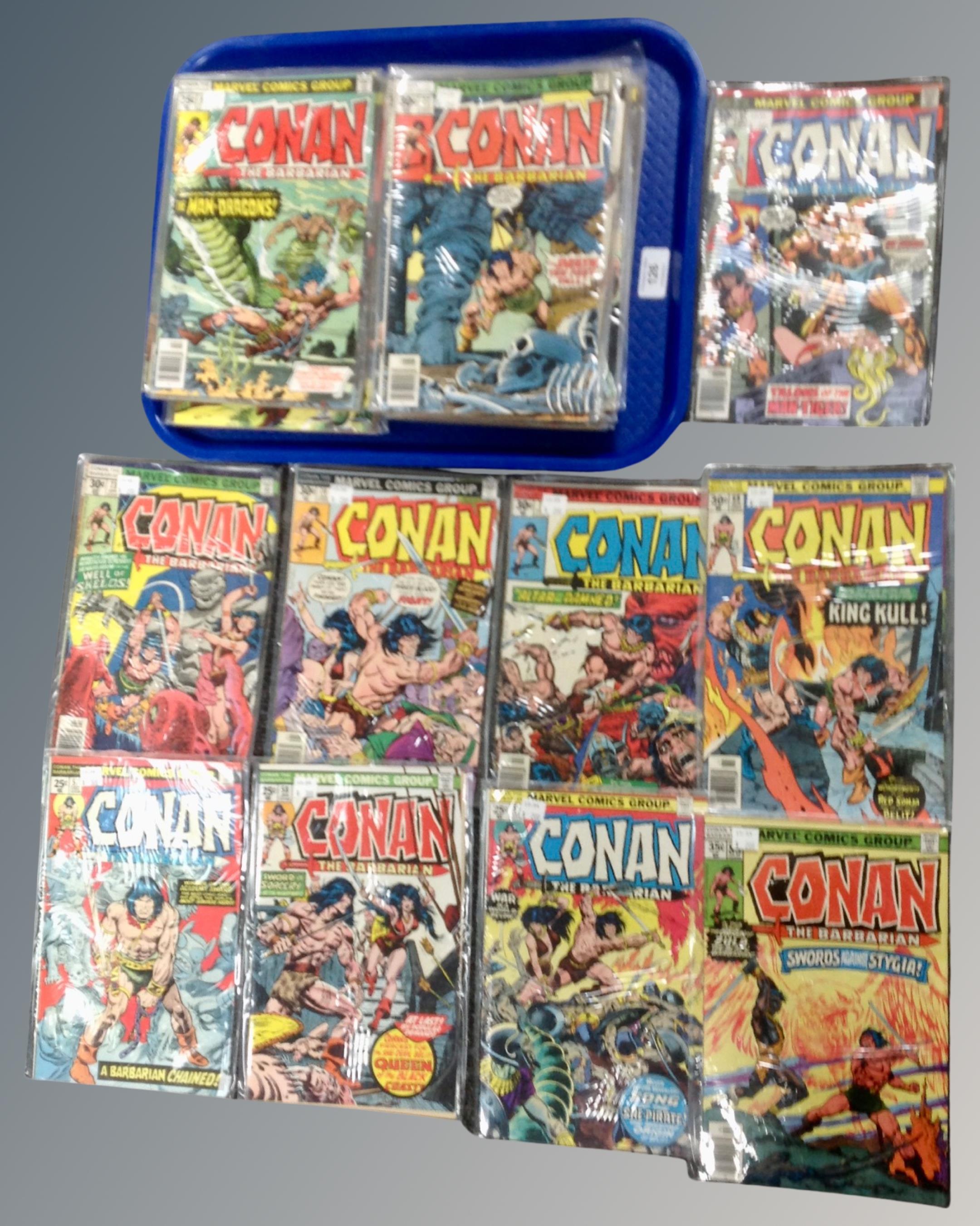 Forty-five 20th century Marvel comics Conan the Barbarian.