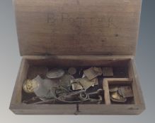 A set of 19th century precision scales with weights in box